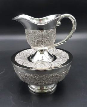 Stainless Steel Mayim Achronim Set-Filigreen-6"H (MA-132S)