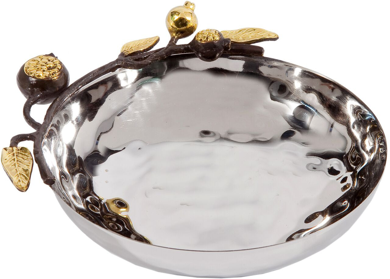Emanuel Steel Bowl (Candy Dish) w/ Pomegranate Branch 5" (EM-BOA1)