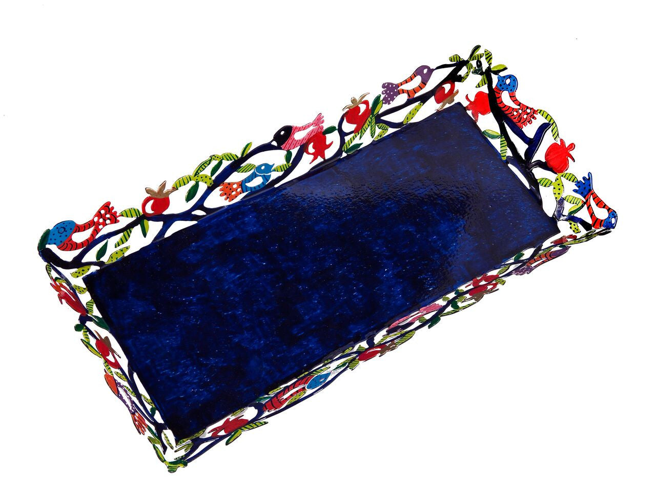 Emanuel Laser Cut Rectangular Tray-- Pomegranates (EM-BOD1)