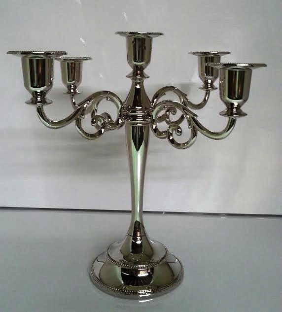 5 Branch Candelabra Nickel (CS-4058N)