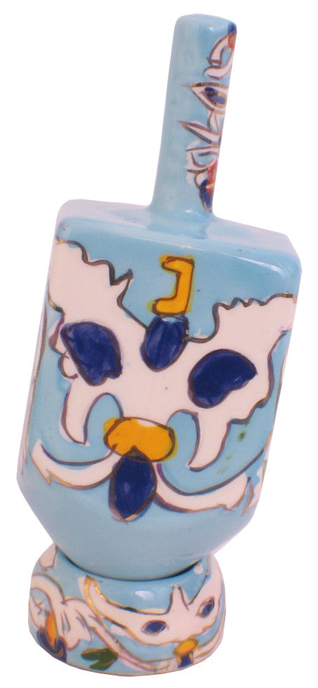 Ceramic Karshi Dreidel + Stand (DR-5944)