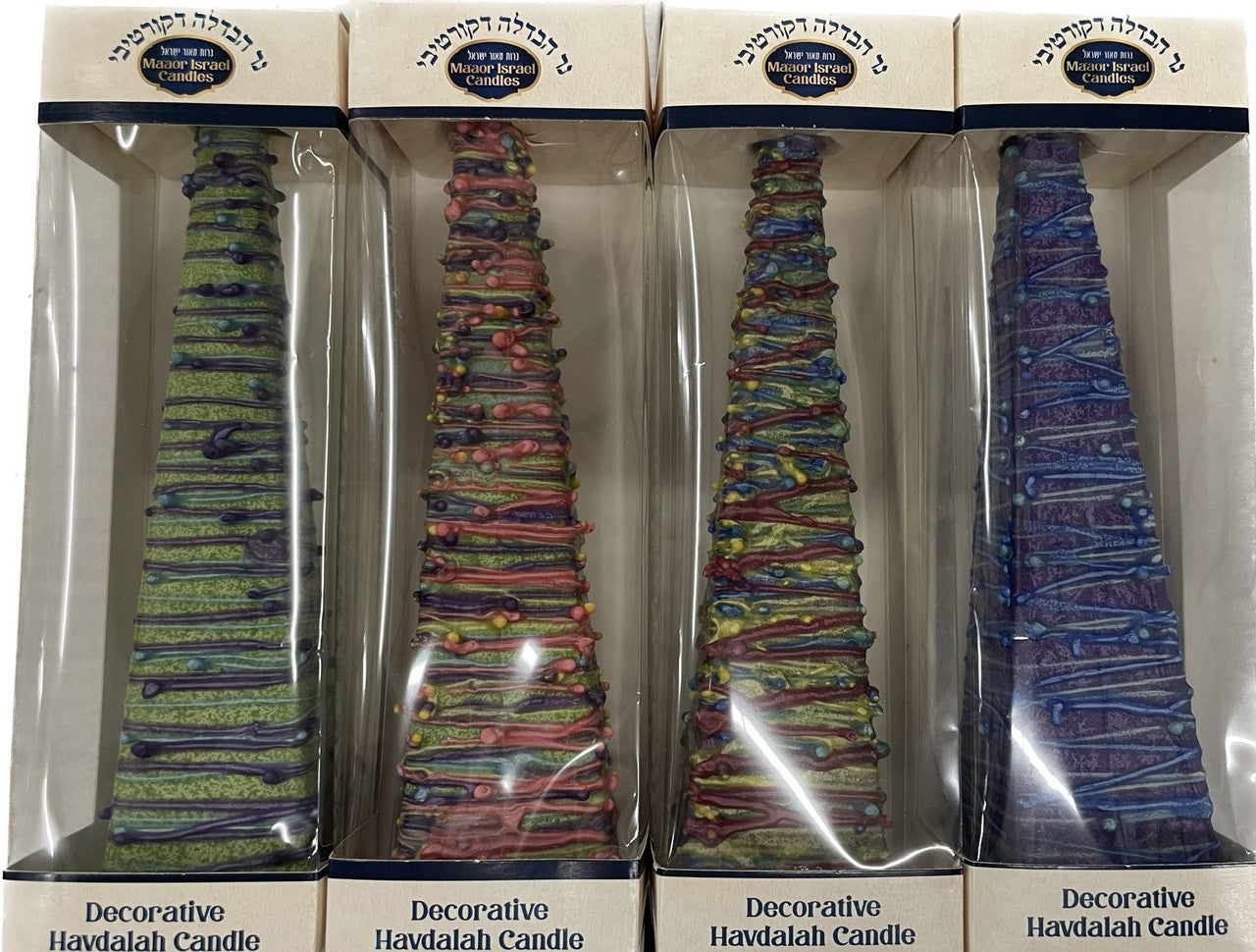 Pyramid Shape Havdallah Candle Drip Wax Design (Asst. Colors) (HV-HMCPD)