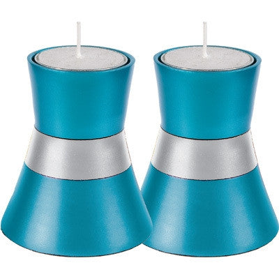 Anodized Aluminum Candlesticks Turquoise Small (EM-CMS4)