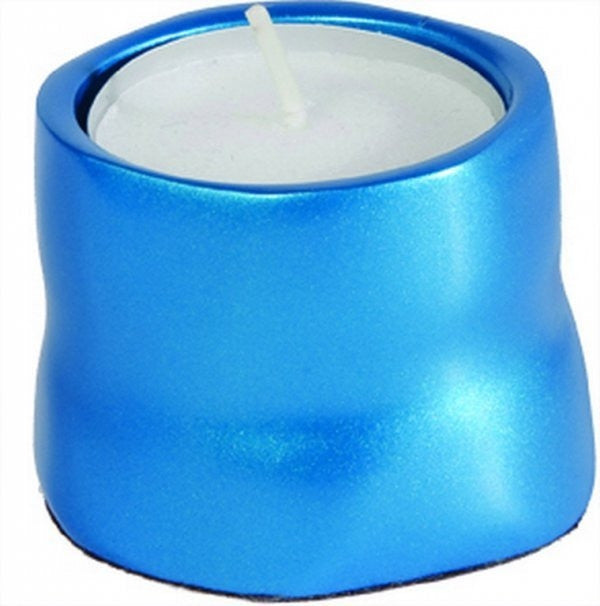 Anodized Aluminum Tea Light Single Candle Holder Turquoise (EM-CSB4)
