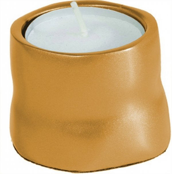 Anodized Aluminum Tea Light Single Candle Holder Gold (EM-CSB5)