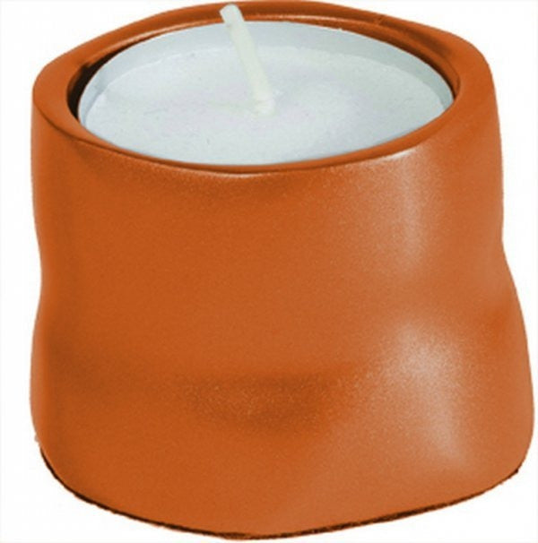 Anodized Aluminum Tea Light Single Candle Holder Orange (EM-CSB6)