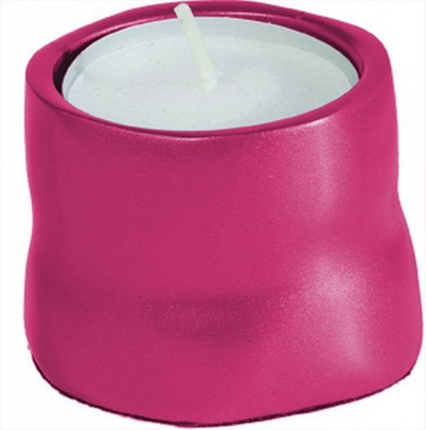 Anodized Aluminum Tea Light Single Candle Holder Red-(EM-CSB7)