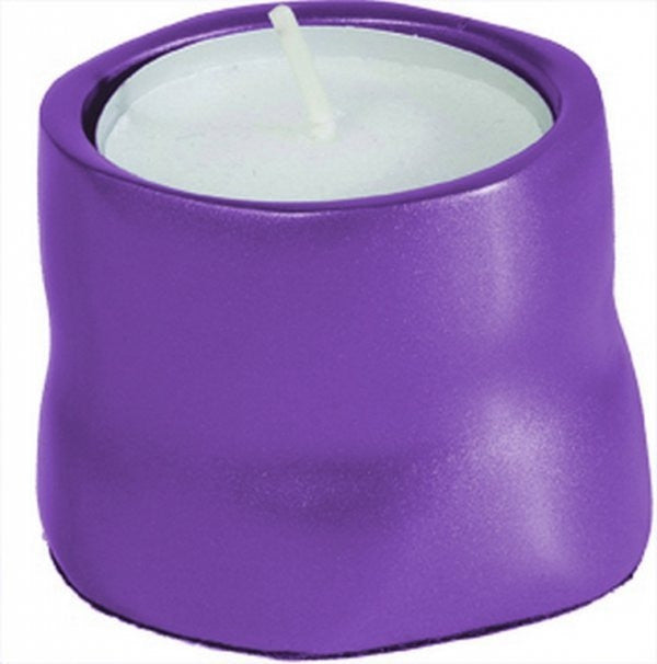 Anodized Aluminum Tea Light Single Candle Holder Purple (EM-CSB8)