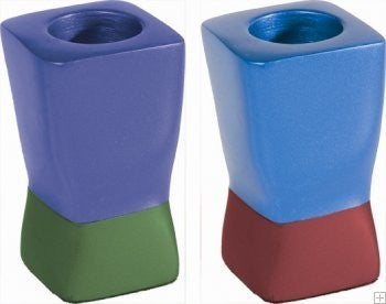 Anodized Aluminum Shabbat Candlesticks Multicolor Small (EM-CSD5)