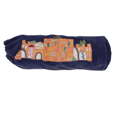 Emanuel Velvet Shofar Bag Jerusalem Navy (EM-SPV1)