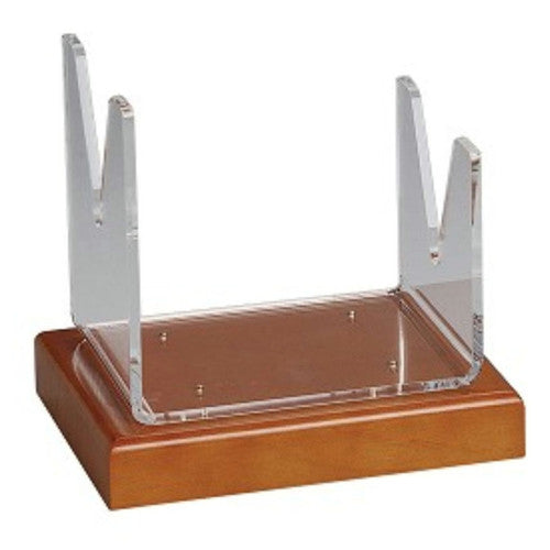 Small Lucite Shofar Stand on Wood (SH-SSTW1)