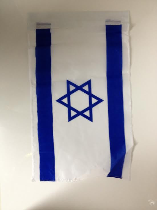 Cloth Israeli Flag With Slot for Stick 11"x17" (I-FLEL)