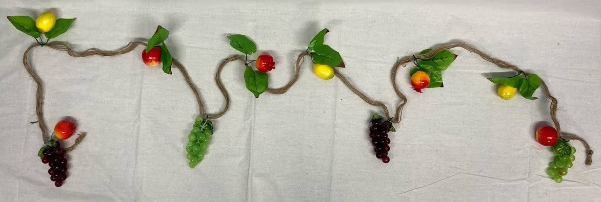 Fruit And Grape Garland On Rope - 9ft (200306)