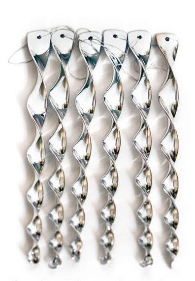 12" Wind Twirls 6pk - silver, priced per dozen (GR12123B)