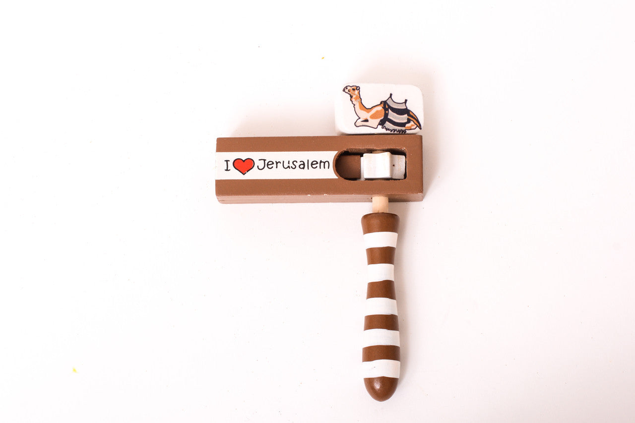 Small I Love Jerusalem Gragger (Brown) (GR-ILIS)