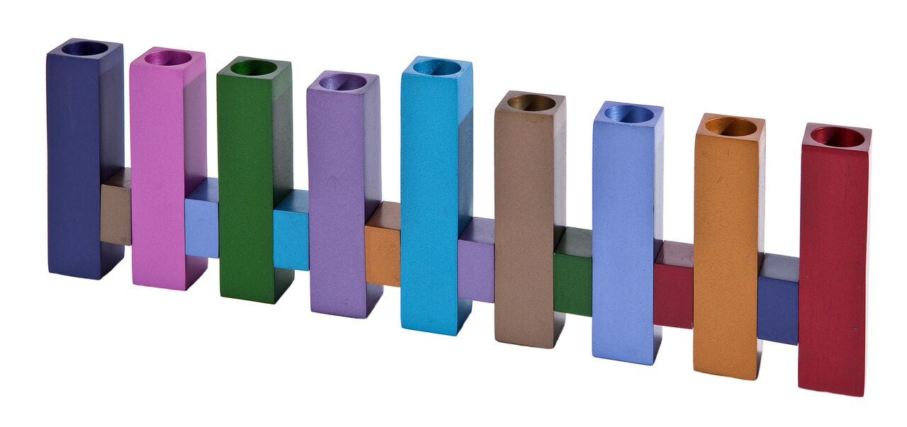 Emanuel Standing Squares Menorah--Multicolor (EM-HC1)