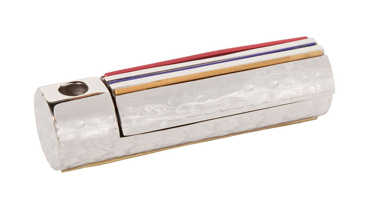 Emanuel Hammered Folding Travel Menorah- Multicolor (EM-HTM1)