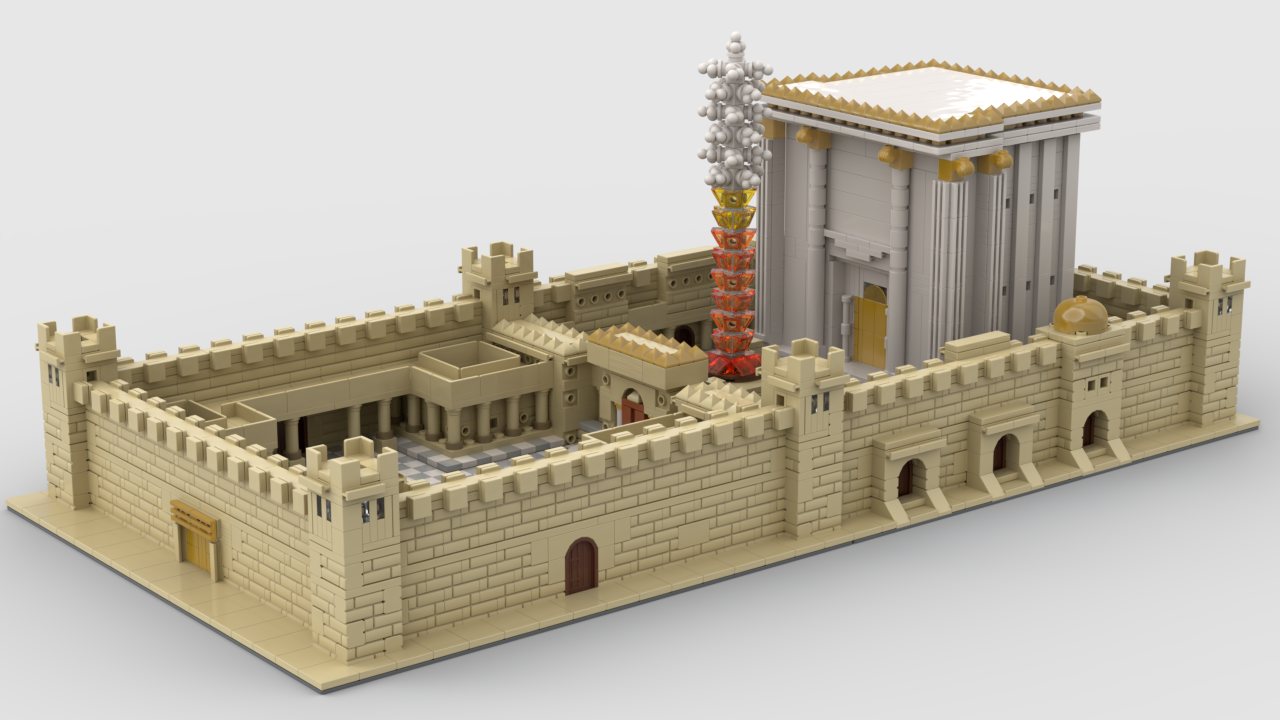 Second Beis Hamikdash Lego Model 5"x10" -742Pcs. (GM-GP24613)