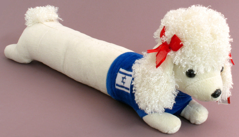 Long Poodle with Israeli Flag on Blue Sweater (46296)