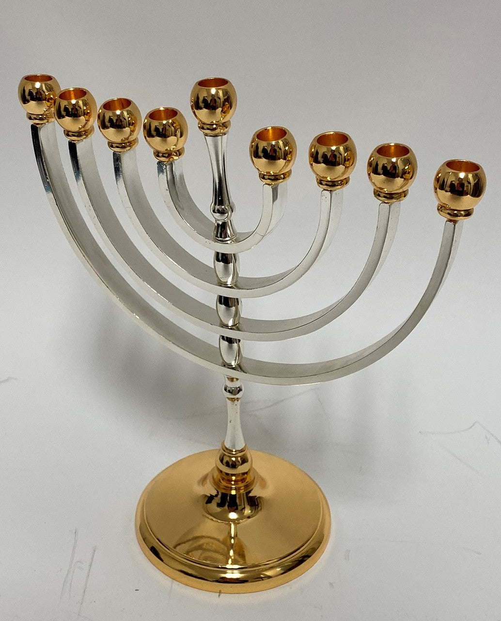 Classic Silver Gold Plated Chanukah Menorah (M-20-M)
