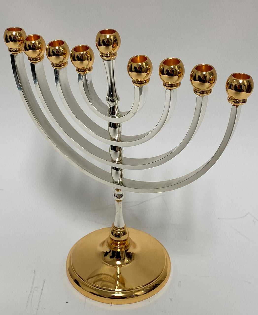 Classic Silver Gold Plated Chanukah Menorah (M-20-M)