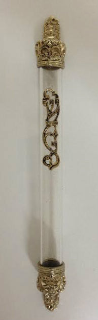 Clear Plastic Tube with Brass Crowns on Ends 15cm (MZ-M13/15)