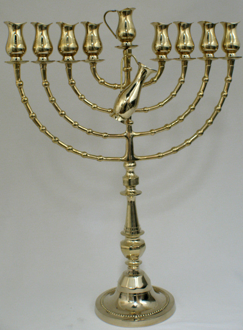 Pitchers 25" Brass Oil Menorah (M-225)