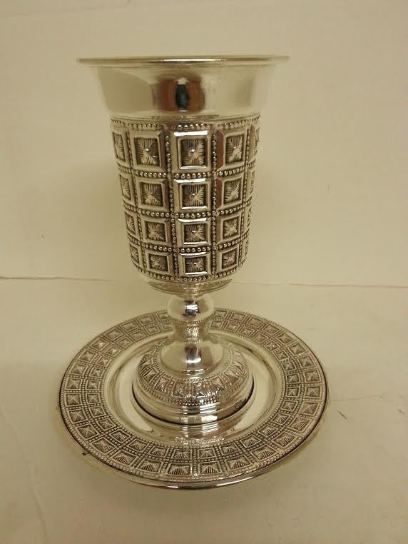 Moreshet 999 silver plated kiddush cup (33040)