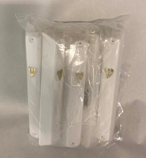 White Plastic Mezuzah Case 12cm-12 Pack (MZ-PMCW12-12)