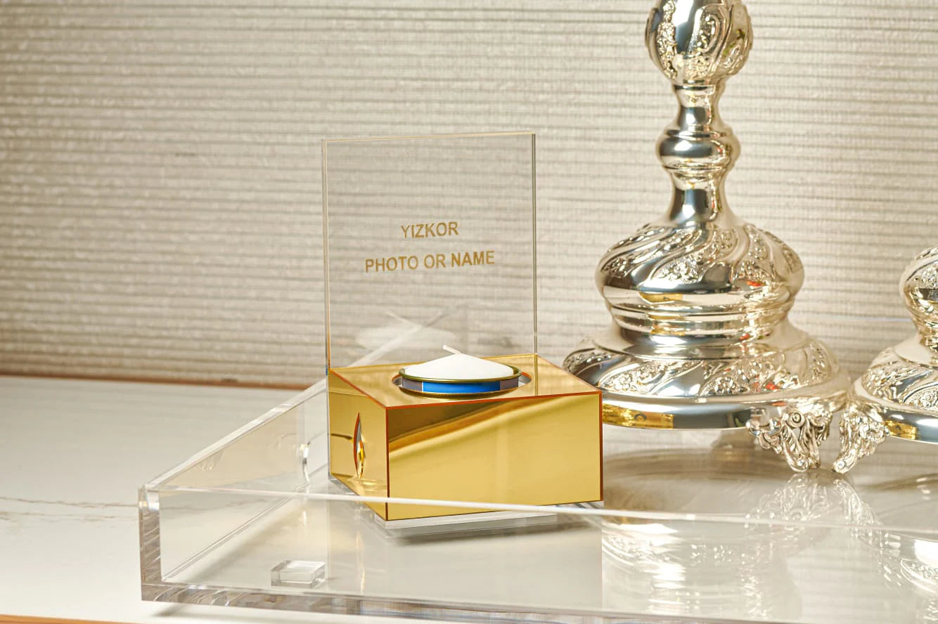 Lucite Memorial Candle Holder-Gold (MC-ZLMCH)
