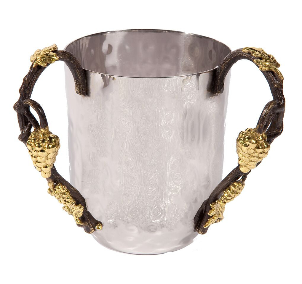 Emanuel Hammered Washing Cup with Grape Branches (EM-NYC2)