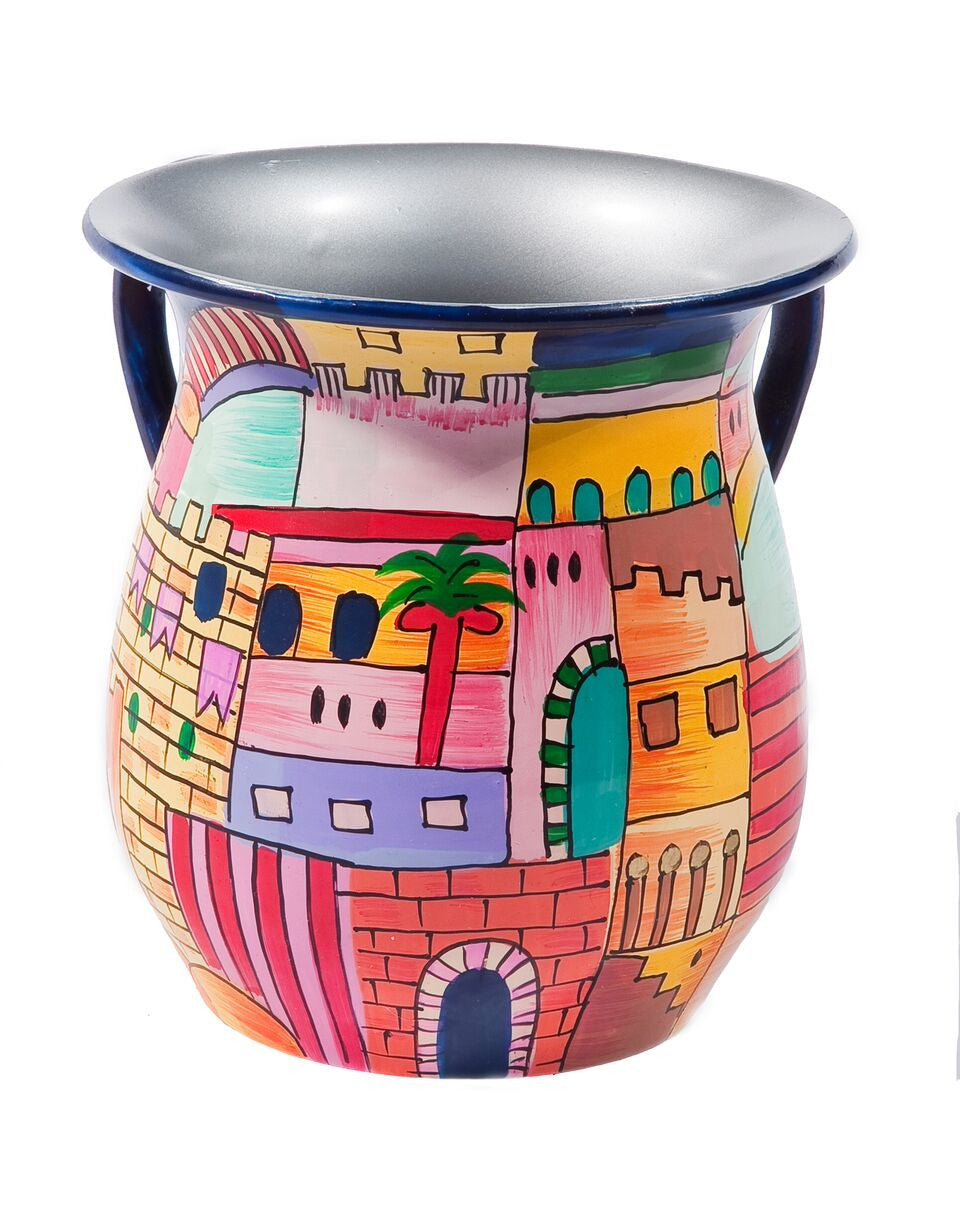 Emanuel Painted Aluminum Washing Cup-- Jerusalem (EM-NYP1)