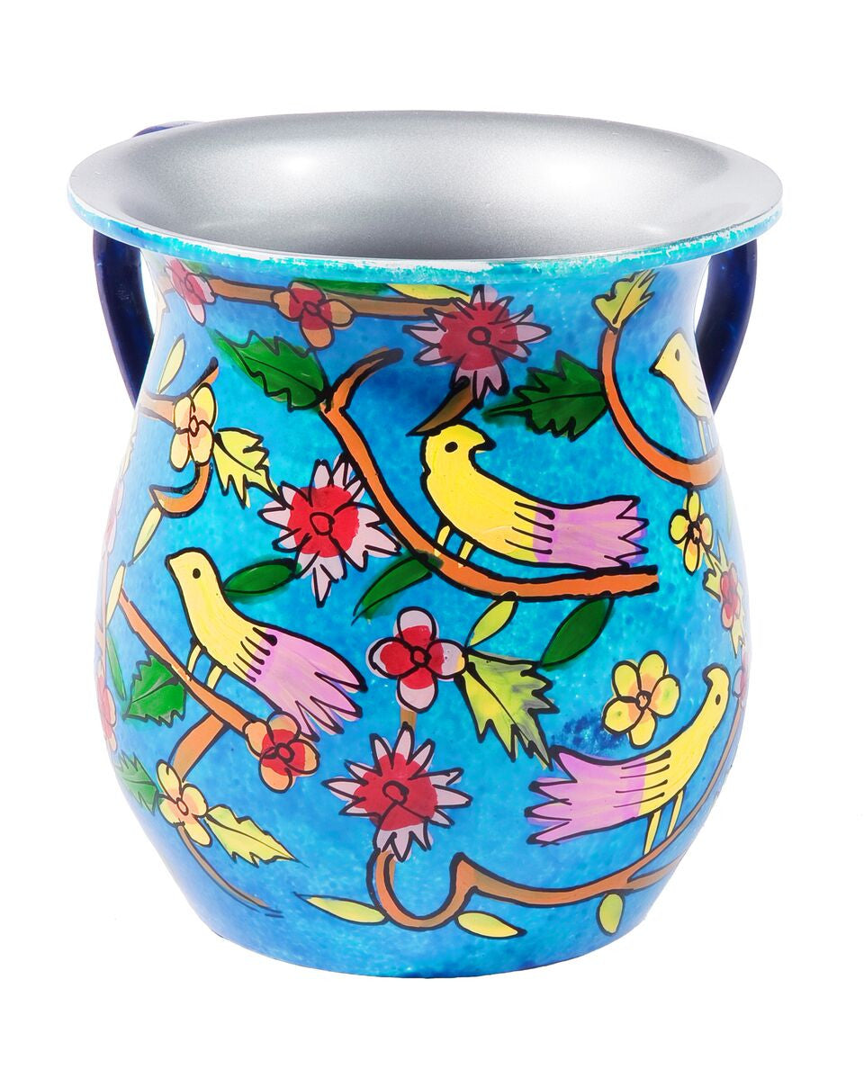 Emanuel Painted Aluminum Washing Cup-- Birds (EM-NYP5)