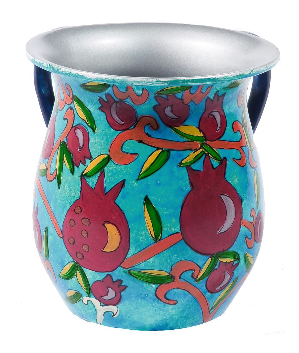 Emanuel Painted Aluminum Washing Cup-- Pomegranates (EM-NYP8)