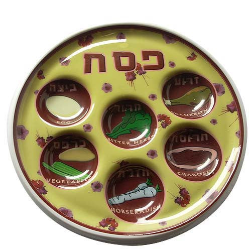 Disposable Seder Plate Flower - Plastic Pack of 100 (P-DSP2)