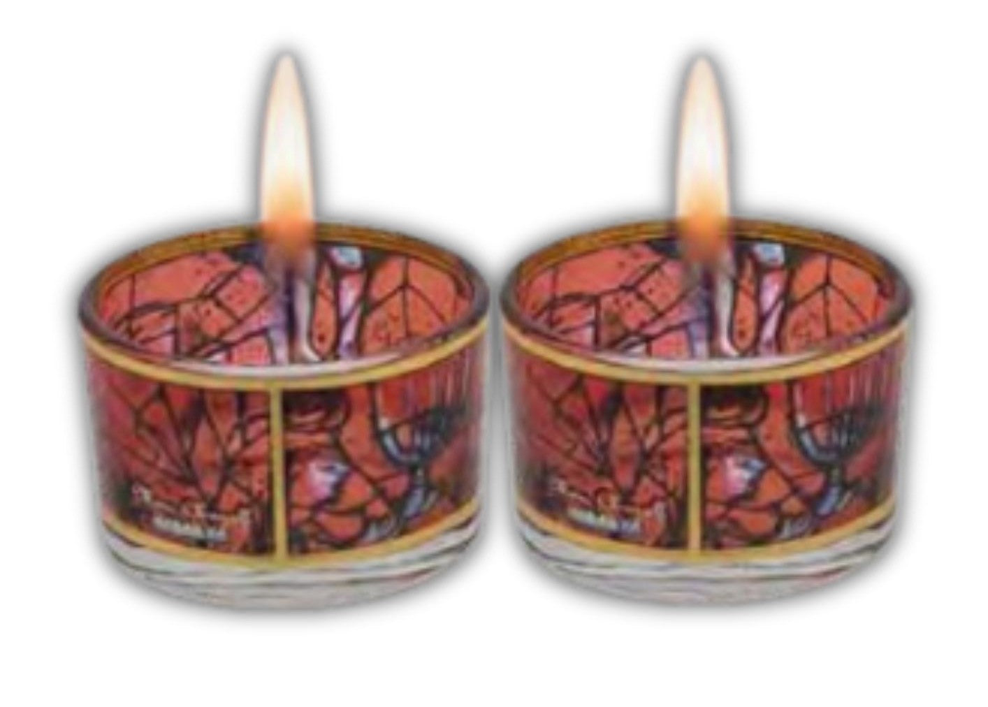 Hadarya Glass T-Light Holder-Red Design (SC-HDR5476)