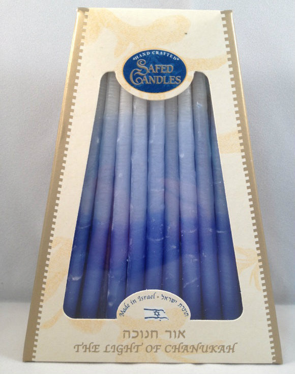 Safed Deluxe Chanukah Candles Blue & White (CH-CP18T)