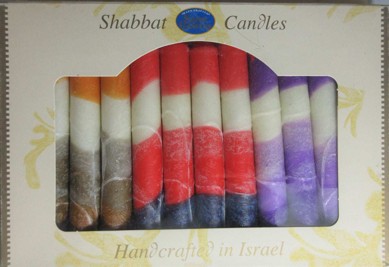 12 Tapered Israeli Shabbat Candles-Cream Mix (SC-SH12-CR)