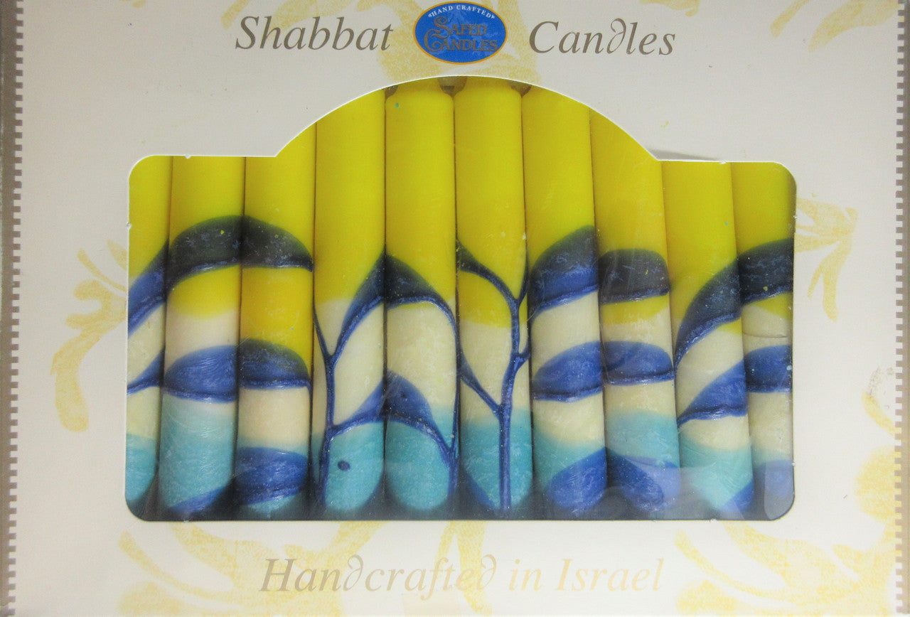 12 Tapered Israeli Shabbat Candles-Harmony Yellow (SC-SHHR-Y)