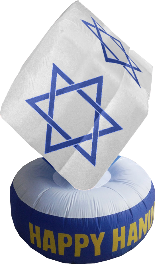 Inflatable Star of David Cube Decoration with LED Lights-- 6ft (ID-SC6F)
