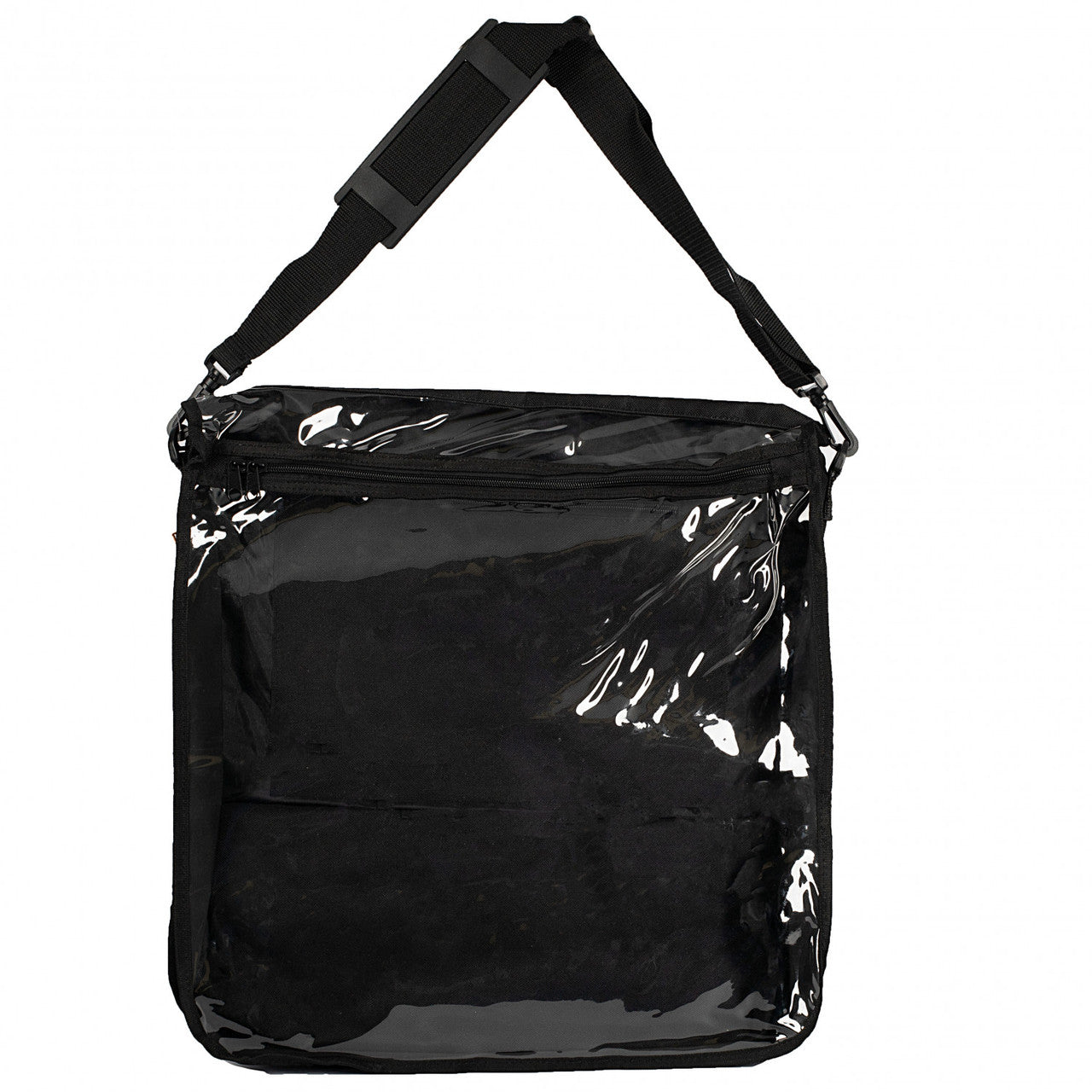 Travel Tefilin Bag Holder with Strap - Black/Clear  11.5"x10" (TB-1041)