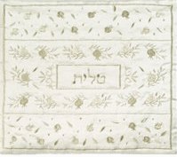 Talit Bag Embroidered Pomegranate Silver (EM-TBC-2S)