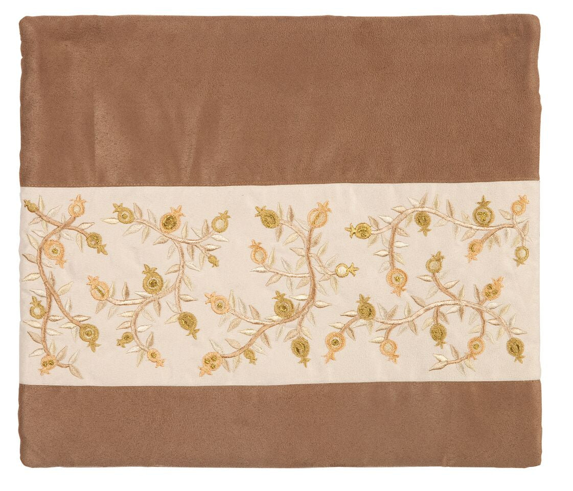 Emanuel Microsuede Tallit Bag Pomegranates- Brown (EM-TD2)