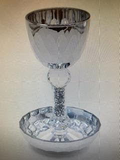 Crystal/Mirror Kiddush Cup & Tray-Elijah Cup (KC-13304S)