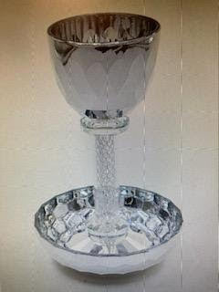 Crystal/Mirror Kiddush Cup & Tray-Elijah Cup (KC-12353N)