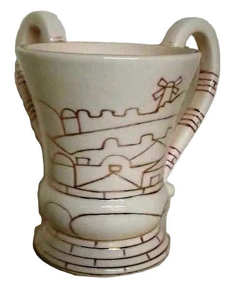 Karshi Ceramic Wash Cup Jerusalem of Gold (WC-5956)