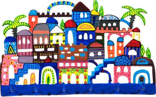 Emanuel Laser Cut Key Holder- Jerusalem (EM-WHF2)