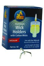 Aluminum Wick Holders and Cotton Wicks (CH-WICK9)