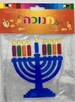 Sticky Menorah Window Cling Decoration (10-6713