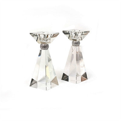 Crystal Tower Candlesticks 6"h (CS-X1834)